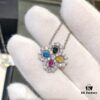 69301c1412f62673a6fad2b5 HW Diamond Loop Series Gemstone Necklace in S925 Sterling Silver with Thick Gold Plating, Clover Pendant with Multi-Color Stones and Zircon Accents