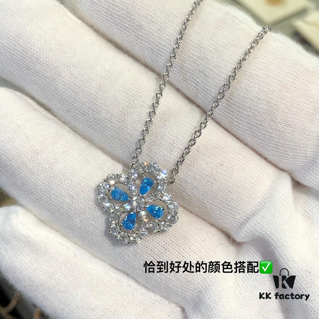 69301c1b12f62673a6fad2bb HW Diamond Loop Series Gemstone Necklace, ZP Development Version – Fresh Aquamarine Style