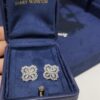 Harry Winston New Style Luxurious Clover Diamond Stud Earrings