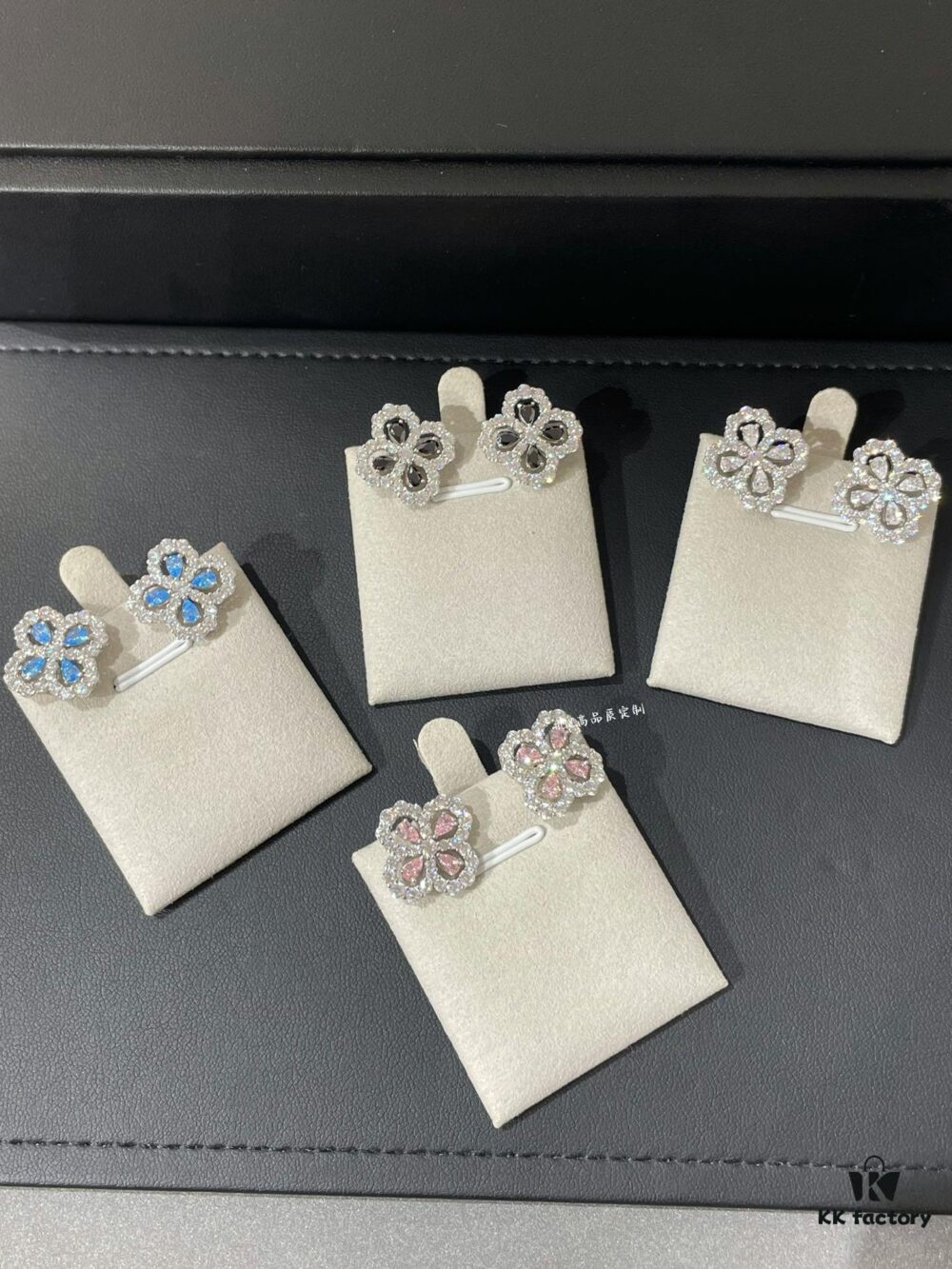 69301c3e12f62673a6fad2db HW Diamond Loop Clover Stud Earrings, ZP Development Version! Crafted in S925 Sterling Silver with Thick Gold Plating