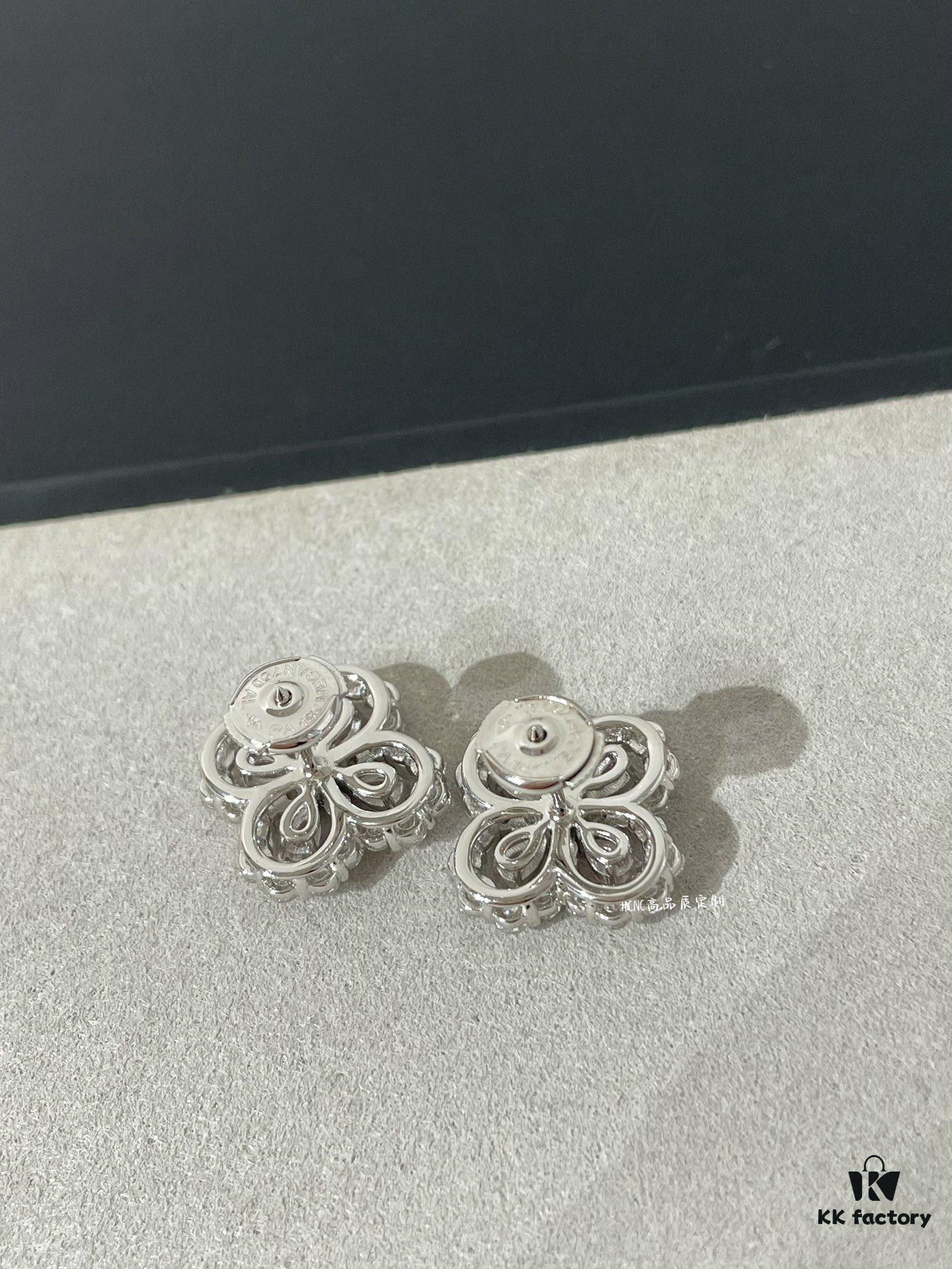 69301c4312f62673a6fad2e0 HW Diamond Loop Clover Stud Earrings, ZP Development Version! Crafted in S925 Sterling Silver with Thick Gold Plating