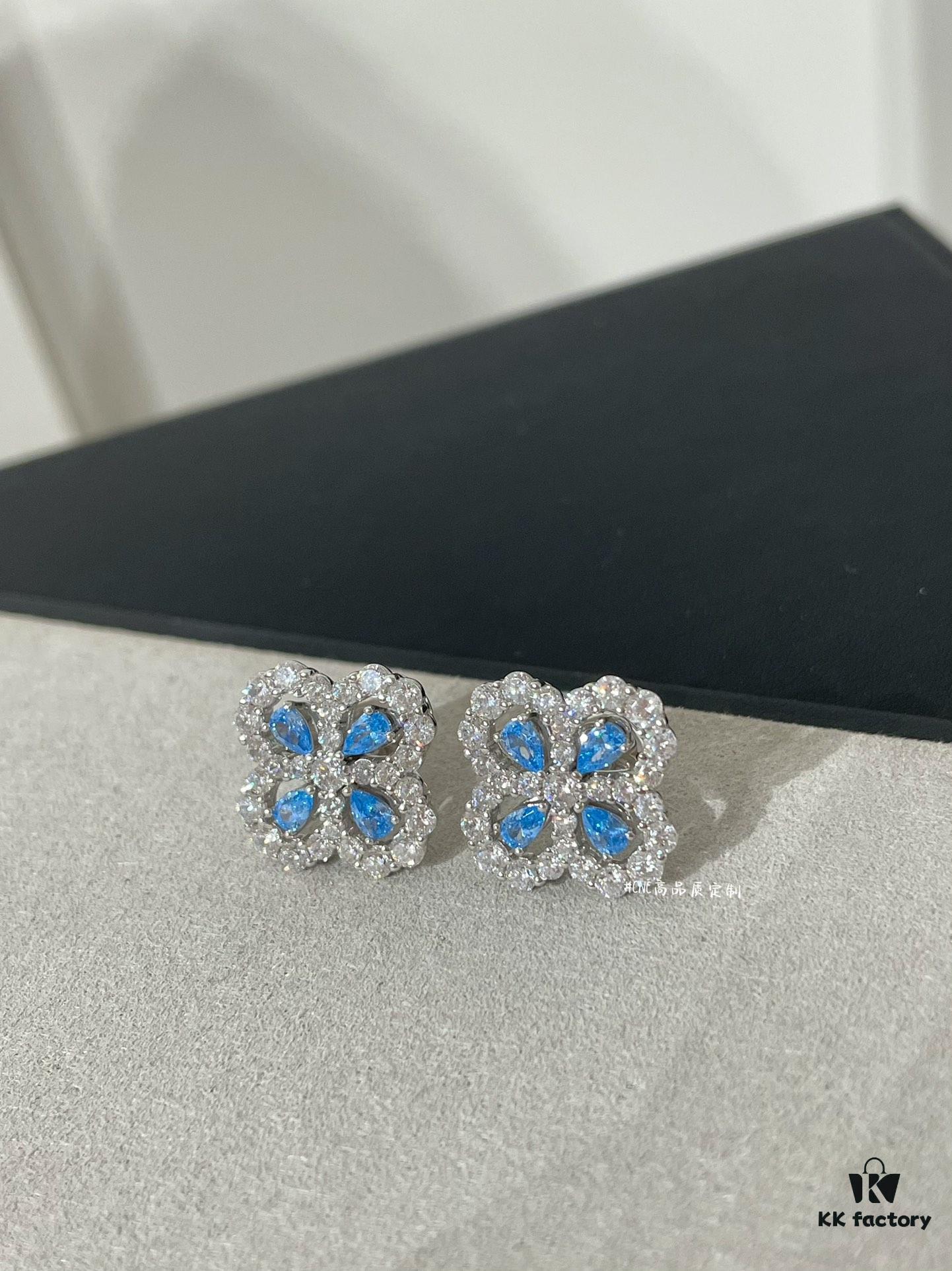 69301c4612f62673a6fad2e3 HW Diamond Loop Clover Stud Earrings, ZP Development Version! Crafted in S925 Sterling Silver with Thick Gold Plating