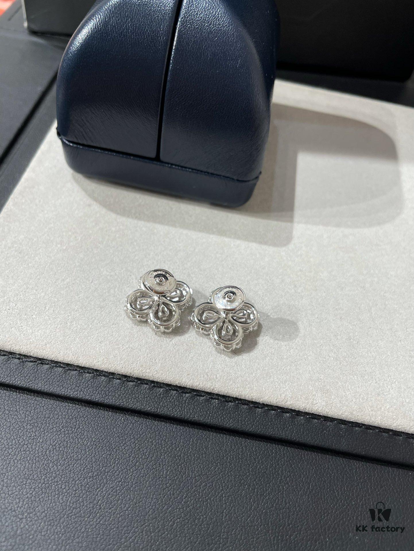 69301c5912f62673a6fad2f3 HW Diamond Clover Stud Earrings, ZP Development Version - 925 Sterling Silver with Thick Gold Plating