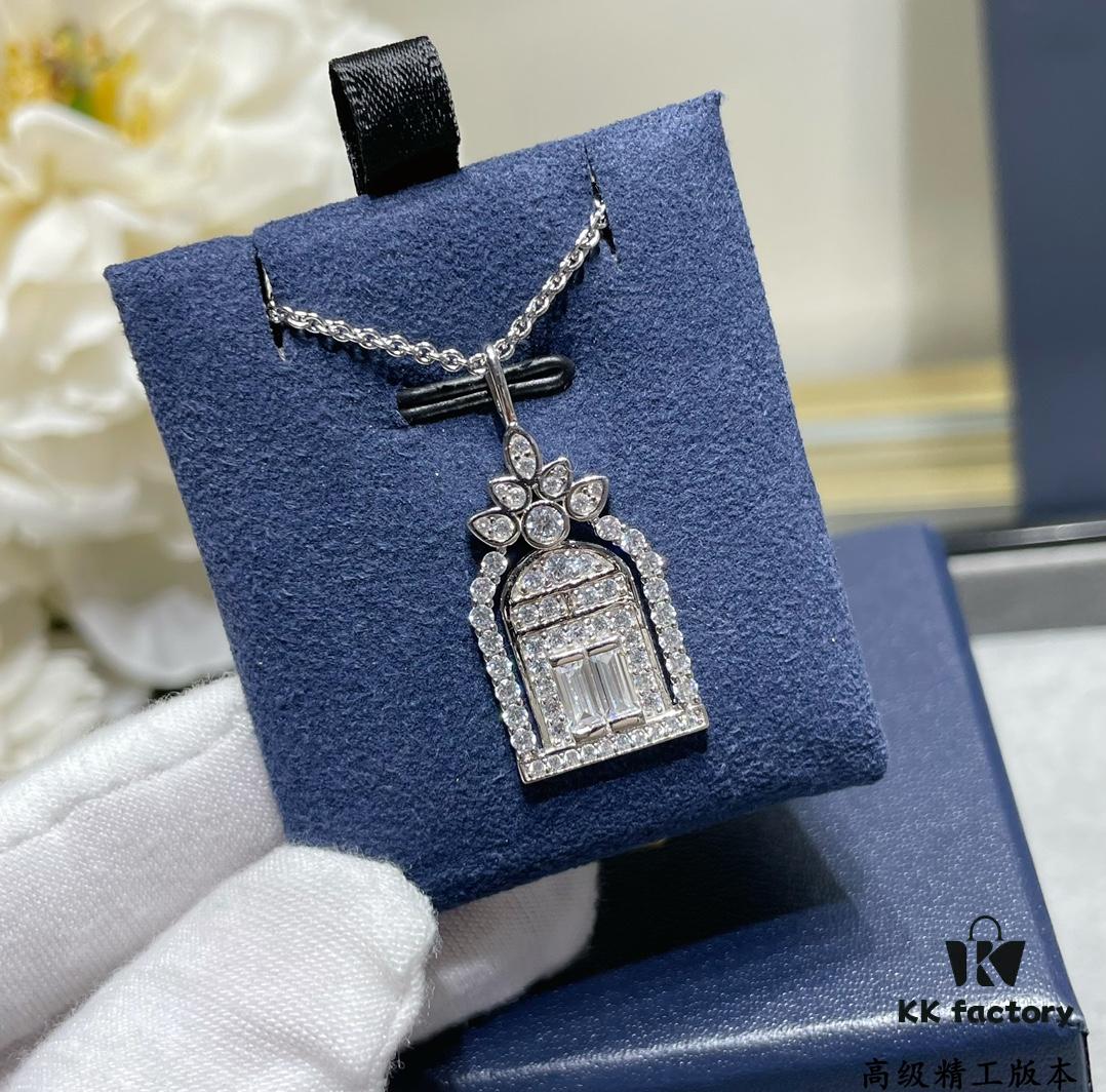 69301c7712f62673a6fad317 HW Harry Winston Birdcage Necklace (Chain Length 45cm + Pendant 3cm), Crafted with Premium Imported High-Carbon Diamonds, Exquisitely Cut and Set in 925 Sterling Silver, Luxurious and Elegant Design, Comfortable to Wear, Brilliant and Stylish