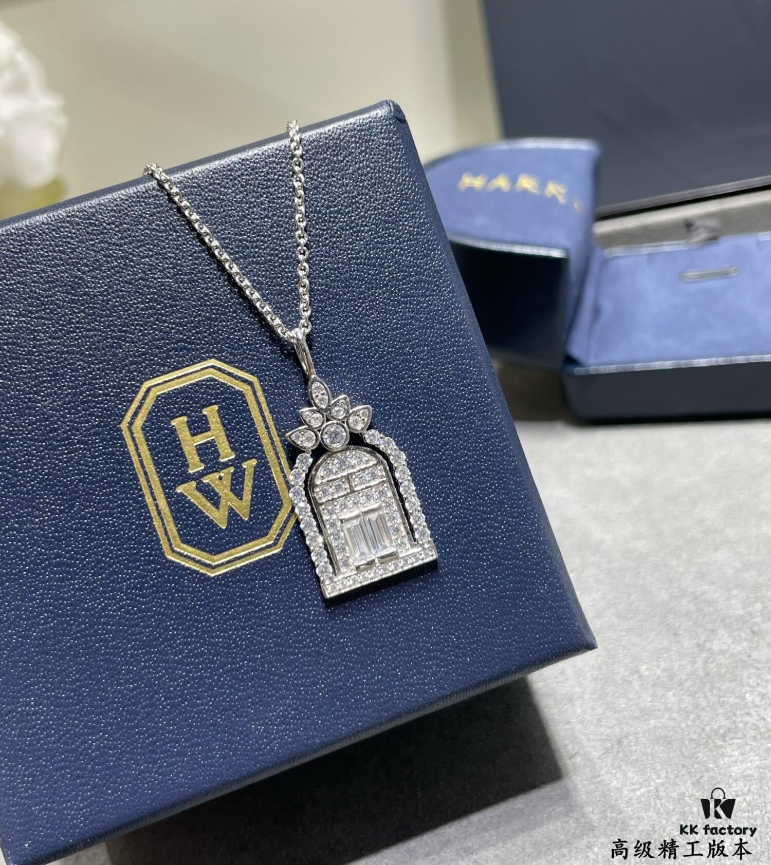 69301c7912f62673a6fad319 HW Harry Winston Birdcage Necklace (Chain Length 45cm + Pendant 3cm), Crafted with Premium Imported High-Carbon Diamonds, Exquisitely Cut and Set in 925 Sterling Silver, Luxurious and Elegant Design, Comfortable to Wear, Brilliant and Stylish