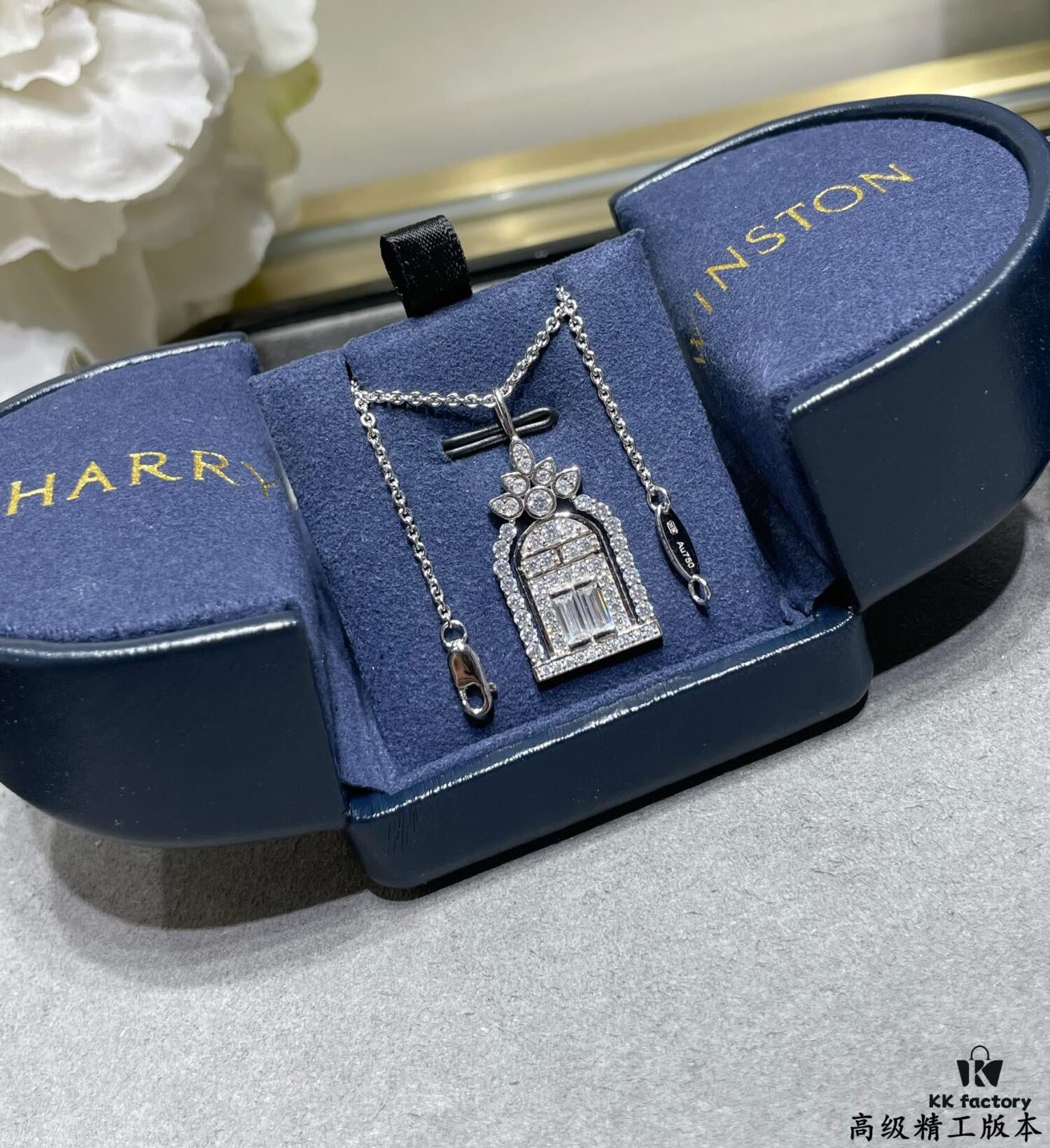 69301c7a12f62673a6fad31b HW Harry Winston Birdcage Necklace (Chain Length 45cm + Pendant 3cm), Crafted with Premium Imported High-Carbon Diamonds, Exquisitely Cut and Set in 925 Sterling Silver, Luxurious and Elegant Design, Comfortable to Wear, Brilliant and Stylish