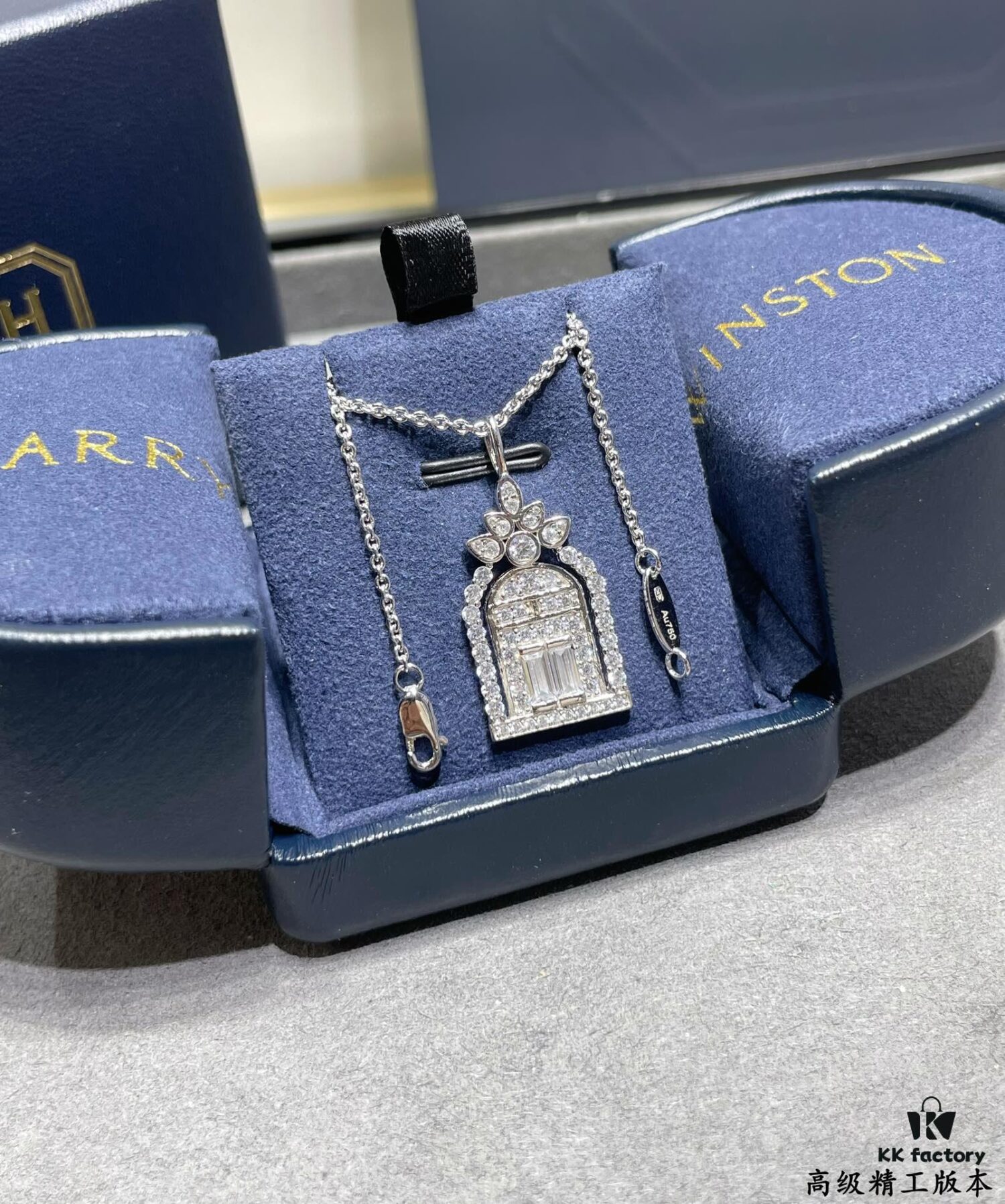 69301c8712f62673a6fad329 HW Harry Winston Birdcage Necklace (Chain Length 45cm + Pendant 3cm), Crafted with Premium Imported High-Carbon Diamonds, Exquisitely Cut and Set in 925 Sterling Silver, Luxurious and Elegant Design, Comfortable to Wear, Brilliant and Stylish