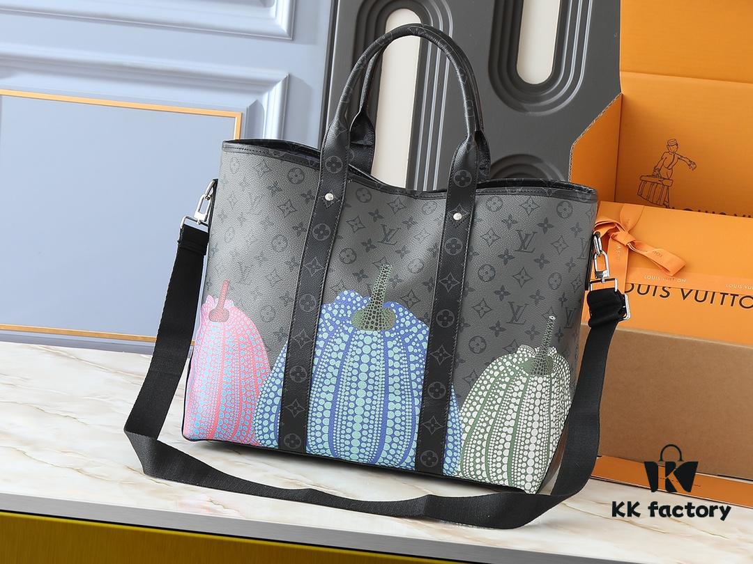 69301fd212f62673a6fad6ca Upgraded Original M46434 Louis Vuitton x Yayoi Kusama Collaboration LV x YK Weekend Tote Bag