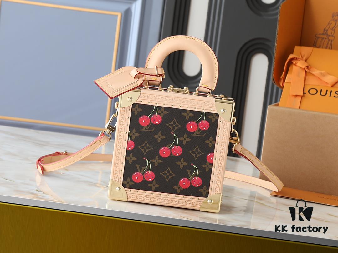 69301fe512f62673a6fad6e4 Top Quality Replica Dynamic Chip Dual-Sided Color-Changing Leather M14040 M13127 Mini Square Trunk Bag from Louis Vuitton x Takashi Murakami Collection