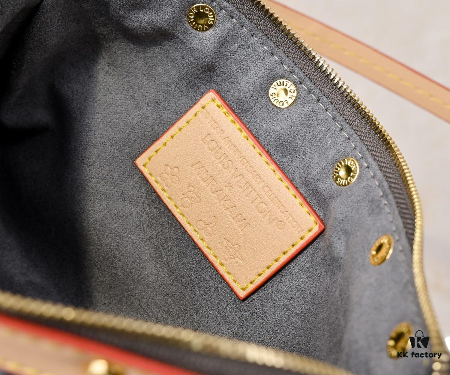 M13404 Denim Coated Canvas Pochette Accessoires Bag with Multicolored Monogram Pattern