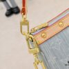 M13404 Denim Coated Canvas Pochette Accessoires Bag with Multicolored Monogram Pattern