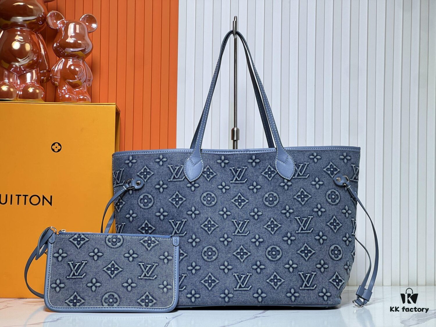 6930211d12f62673a6fad836 Upgraded Original M40995 Embossed Denim Neverfull Tote Bag💋💋Louis Vuitton New Version of the Iconic Handbag