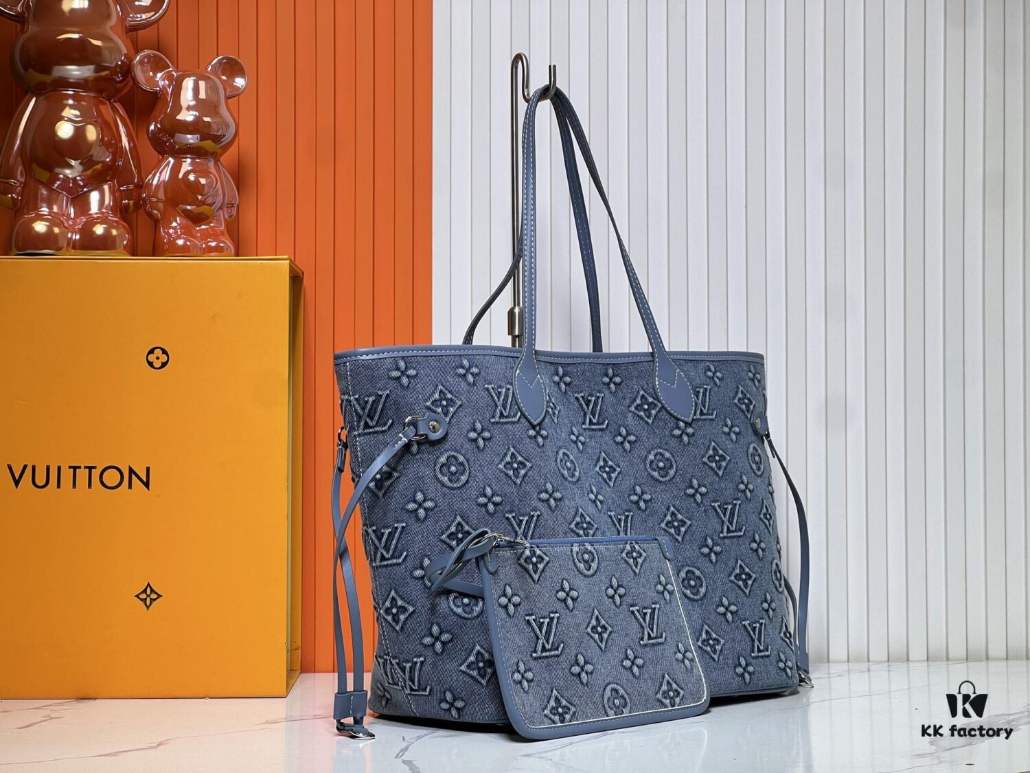 6930211f12f62673a6fad838 Upgraded Original M40995 Embossed Denim Neverfull Tote Bag💋💋Louis Vuitton New Version of the Iconic Handbag