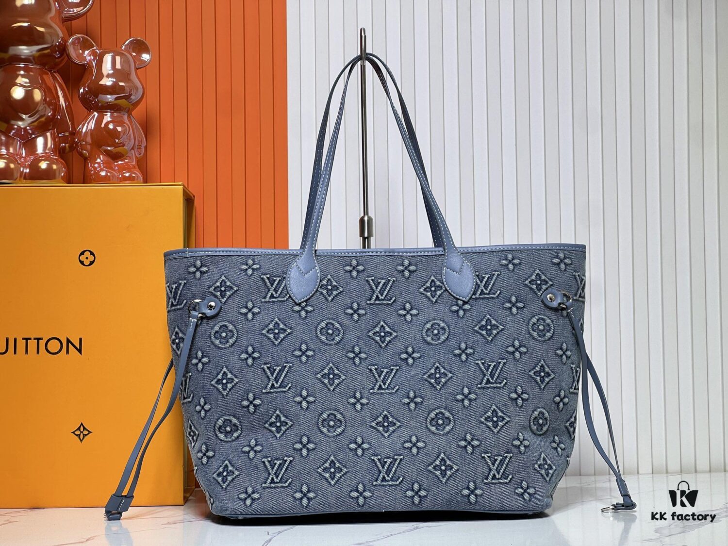 6930212112f62673a6fad83a Upgraded Original M40995 Embossed Denim Neverfull Tote Bag💋💋Louis Vuitton New Version of the Iconic Handbag