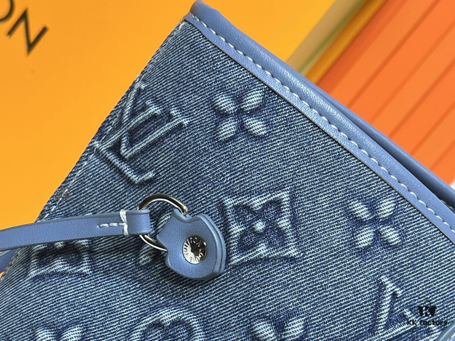 6930212312f62673a6fad83d Upgraded Original M40995 Embossed Denim Neverfull Tote Bag💋💋Louis Vuitton New Version of the Iconic Handbag