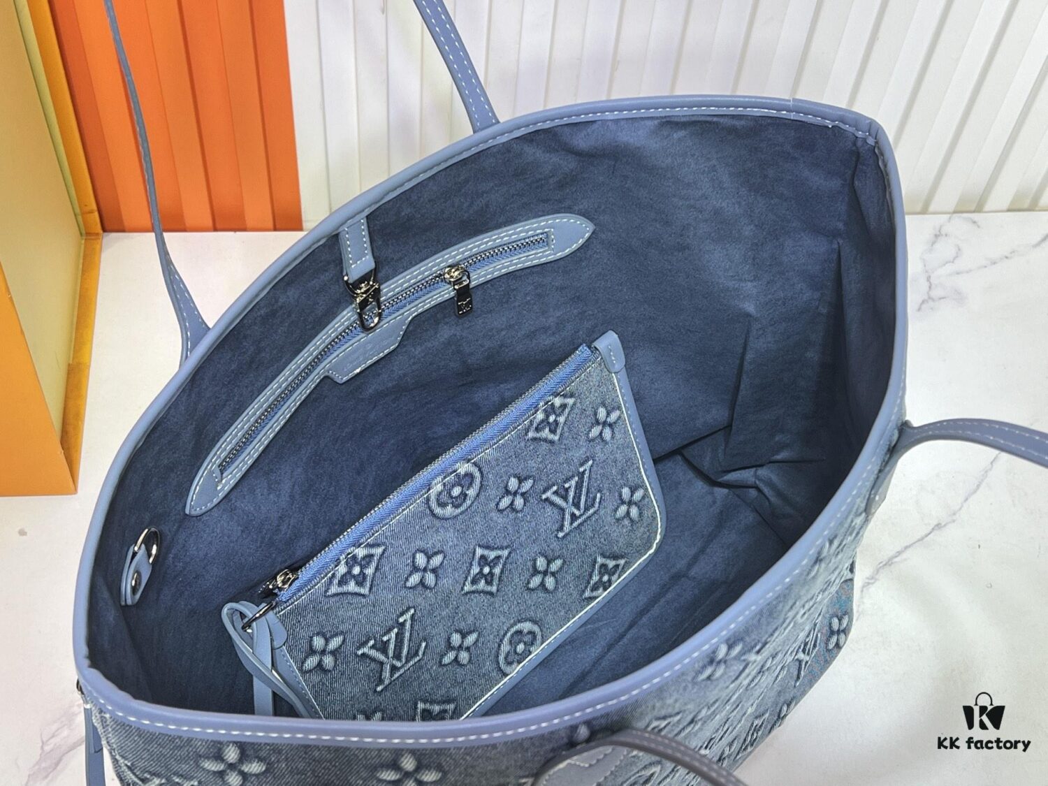 6930212412f62673a6fad83e Upgraded Original M40995 Embossed Denim Neverfull Tote Bag💋💋Louis Vuitton New Version of the Iconic Handbag