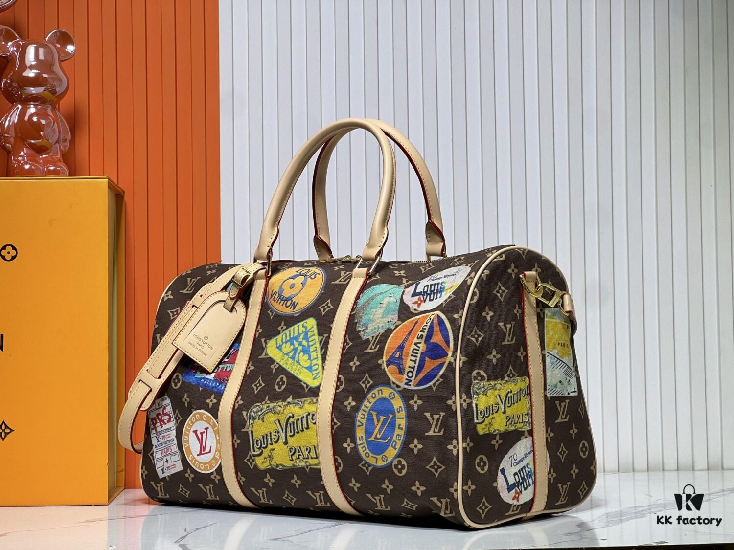 6930212b12f62673a6fad843 M14736 Keepall Bandoulière 45 Travel Bag in Monogram Dune Fabric