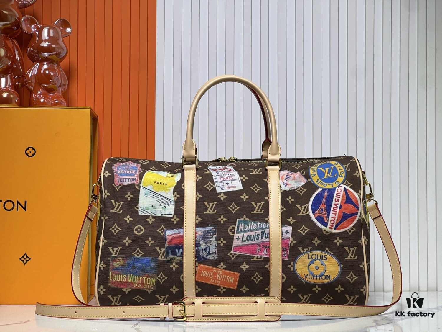 6930212b12f62673a6fad846 M14736 Keepall Bandoulière 45 Travel Bag in Monogram Dune Fabric