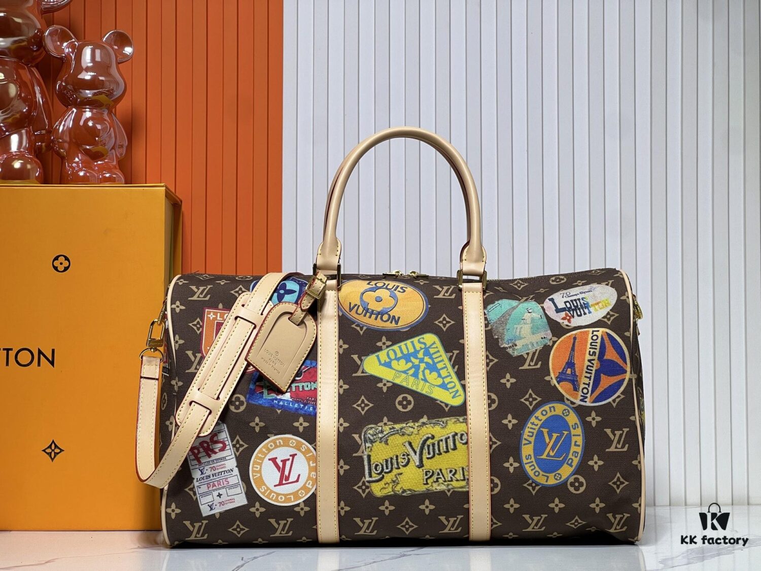 6930213012f62673a6fad848 M14736 Keepall Bandoulière 45 Travel Bag in Monogram Dune Fabric