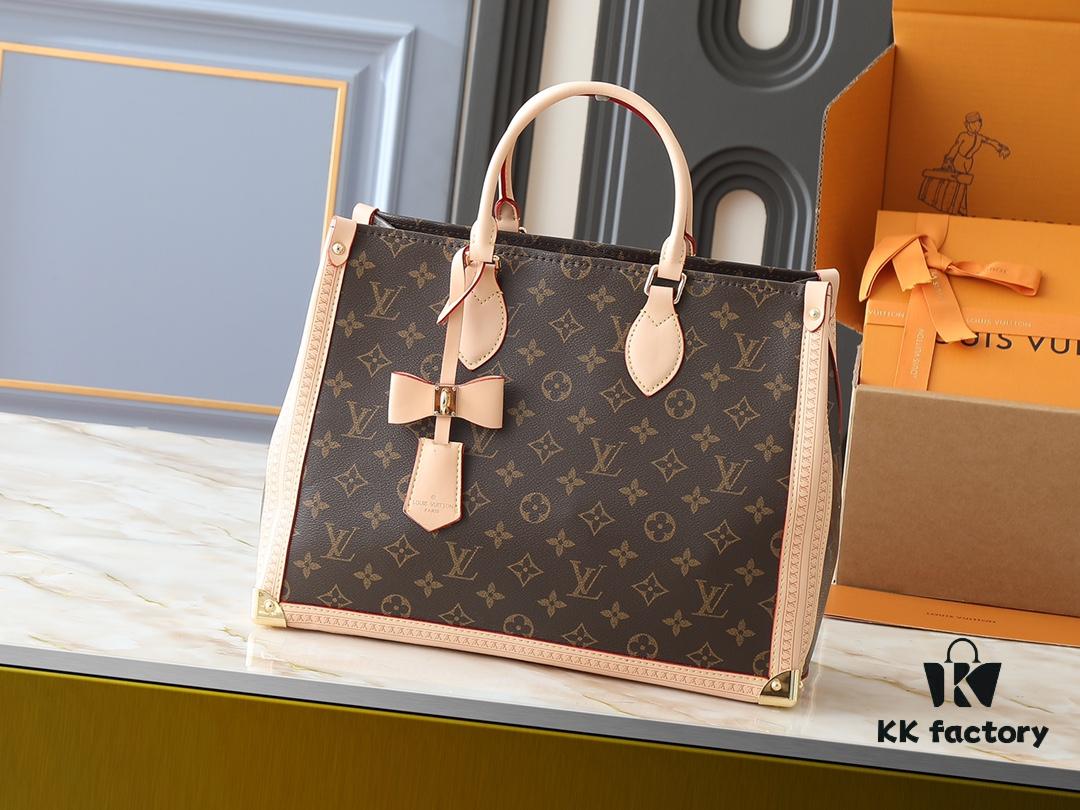 Upgraded Original M13079 Louis Vuitton x Takashi Murakami Re-Edition Series OnTheGo Medium Handbag