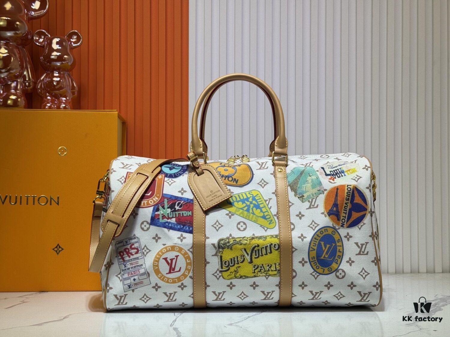 M14736 Keepall Bandoulière 45 Travel Bag in Monogram Dune Fabric