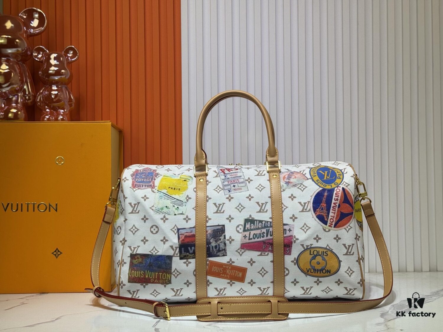 M14736 Keepall Bandoulière 45 Travel Bag in Monogram Dune Fabric