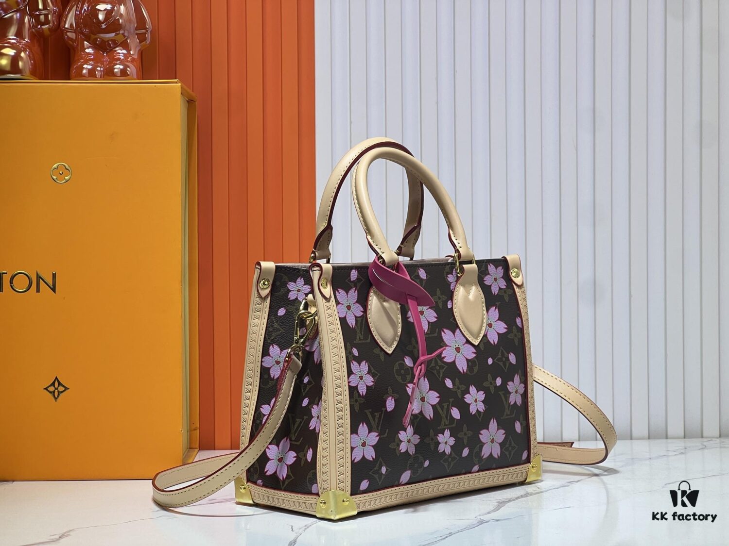 693021d312f62673a6fad913 Upgraded Original M13079 Cherry Blossom Louis Vuitton x Takashi Murakami Reissue Collection OnTheGo Medium Tote Bag