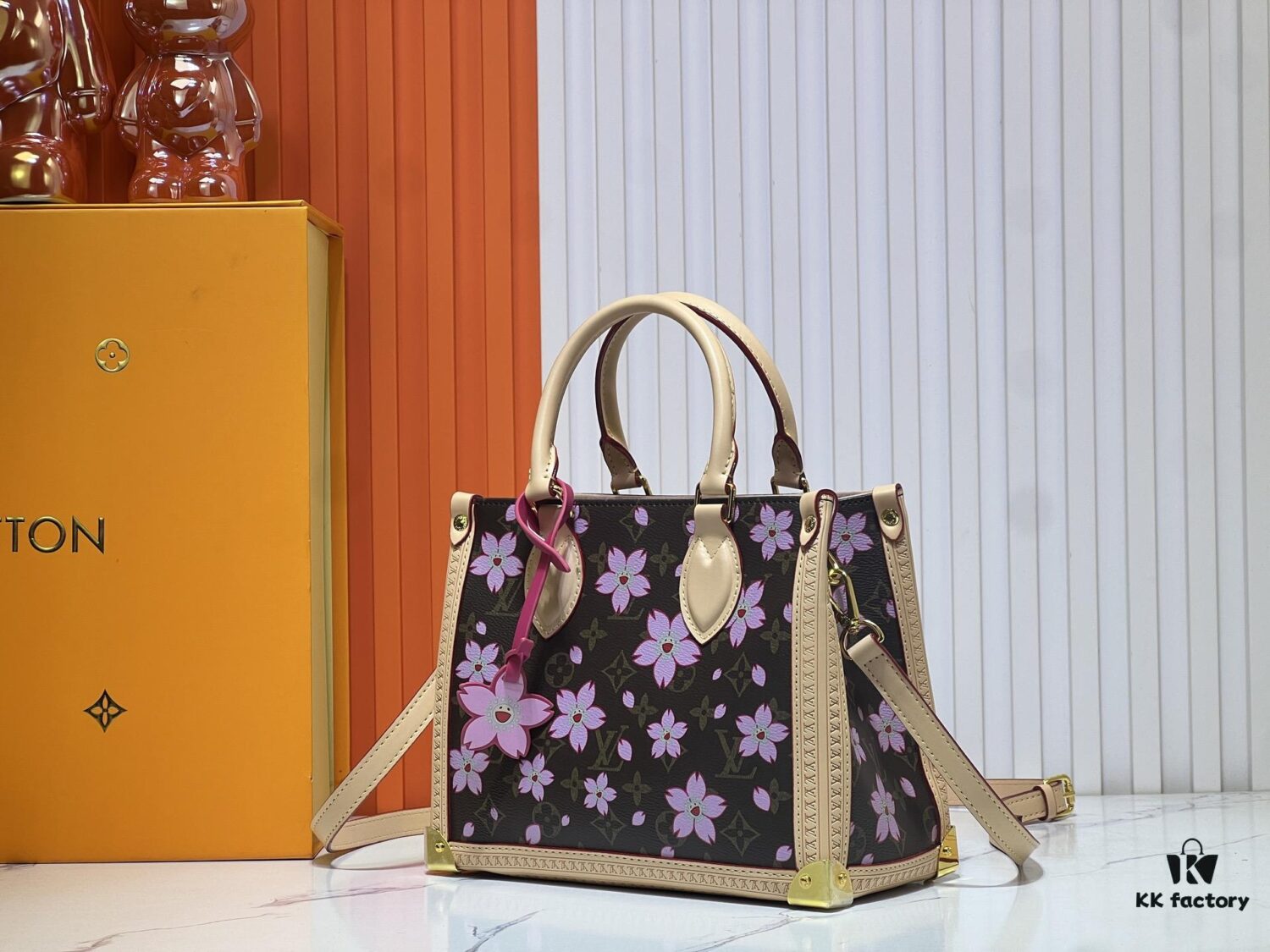 693021d412f62673a6fad915 Upgraded Original M13079 Cherry Blossom Louis Vuitton x Takashi Murakami Reissue Collection OnTheGo Medium Tote Bag