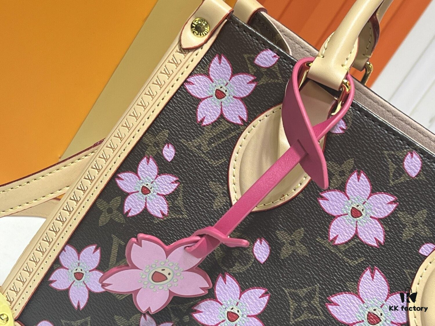693021da12f62673a6fad91b Upgraded Original M13079 Cherry Blossom Louis Vuitton x Takashi Murakami Reissue Collection OnTheGo Medium Tote Bag