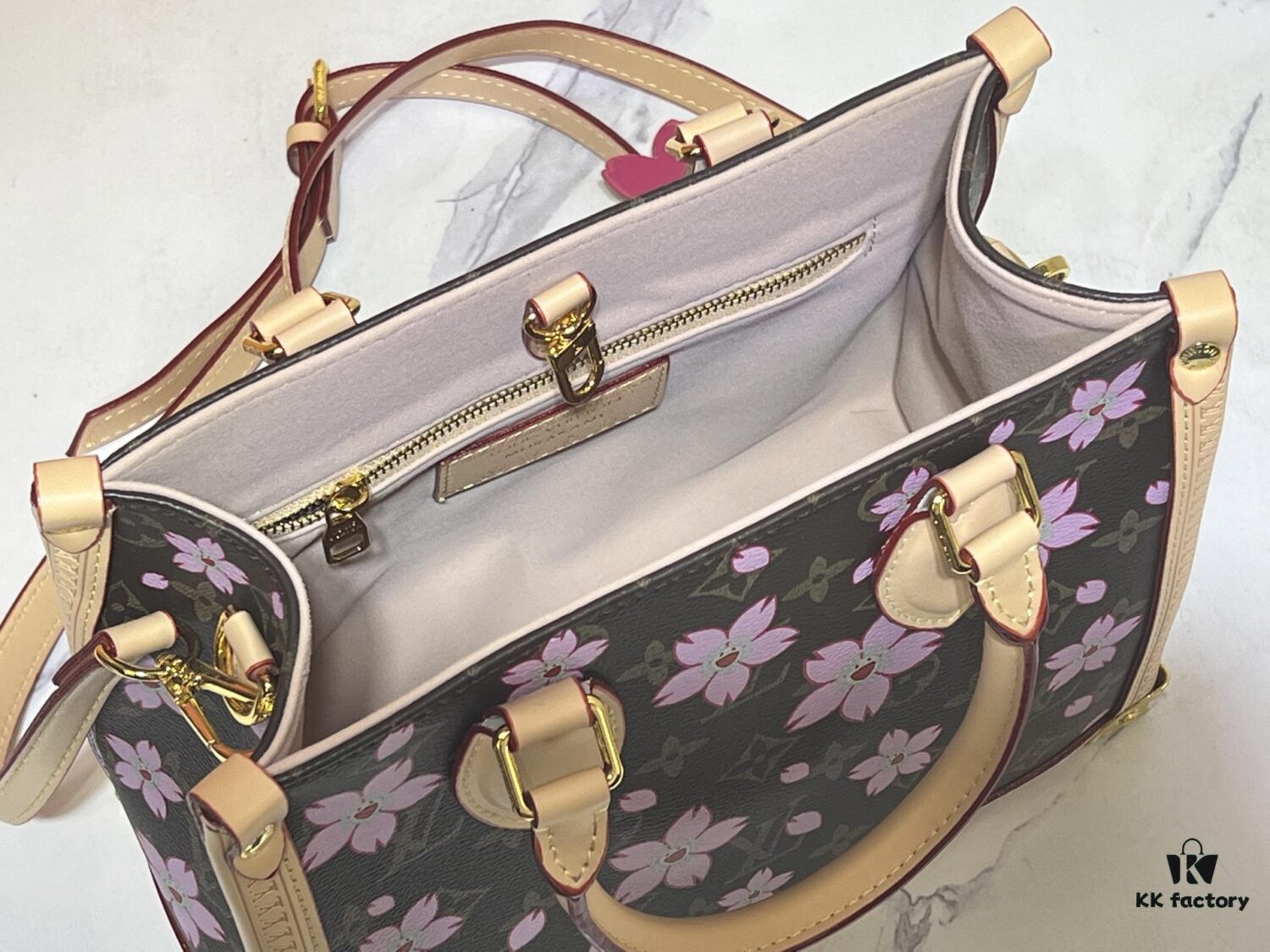 693021dc12f62673a6fad91d Upgraded Original M13079 Cherry Blossom Louis Vuitton x Takashi Murakami Reissue Collection OnTheGo Medium Tote Bag