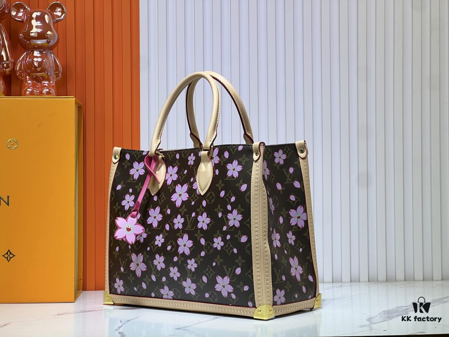 693021de12f62673a6fad91f Upgraded Original M13079 Louis Vuitton x Takashi Murakami Cherry Blossom Re-Edition Collection OnTheGo MM Handbag