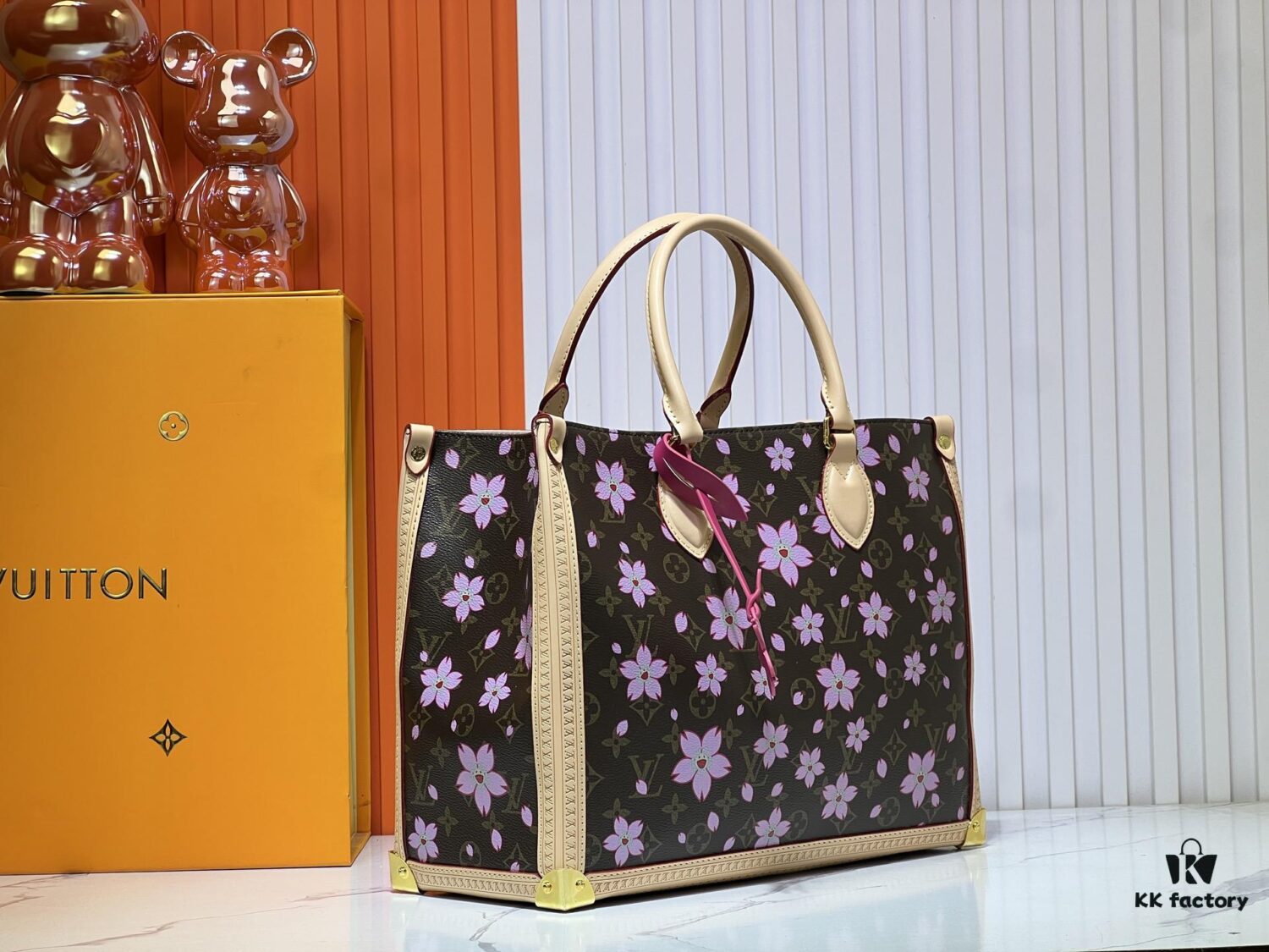 693021ec12f62673a6fad932 Upgraded Original M13079 Louis Vuitton x Takashi Murakami Cherry Blossom Re-Edition Collection OnTheGo MM Handbag