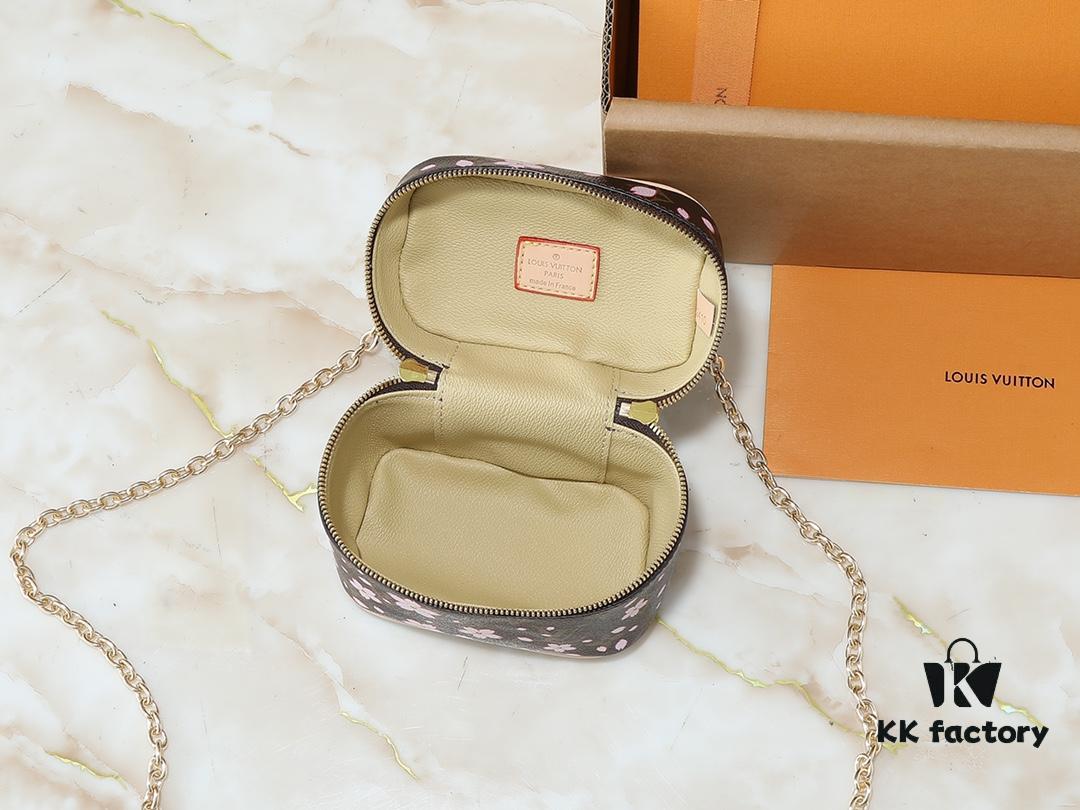 6930220b12f62673a6fad959 Upgraded Original M42265 M14181 M44495 M44936 M42263 Nice Cosmetic Pouch Made of Monogram Coated Canvas with Rounded Silhouette Inspired by Trunk Design, Cherry Blossom Pattern Exudes the Joyful Spirit of Louis Vuitton x Takashi Murakami Reimagined Collection, Cowhide Leather Handle Highlights Exquisite Craftsmanship, Double Zipper Closure Securely Stores Daily Essentials
