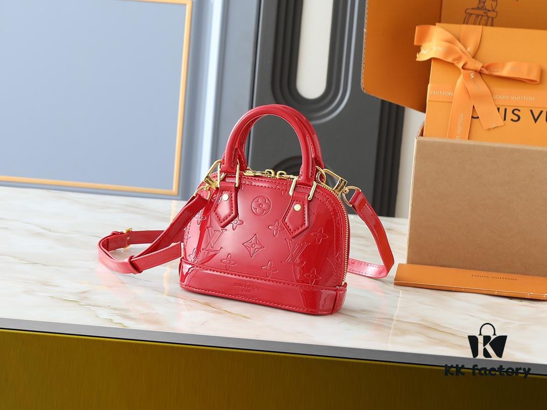 6930231612f62673a6fada29 Upgraded Original Fan Bingbing's Same Style Vernis Leather Series M82717 M91606 M93595 Alma BB Handbag