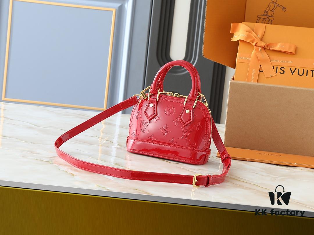 6930231912f62673a6fada2d Upgraded Original Fan Bingbing's Same Style Vernis Leather Series M82717 M91606 M93595 Alma BB Handbag