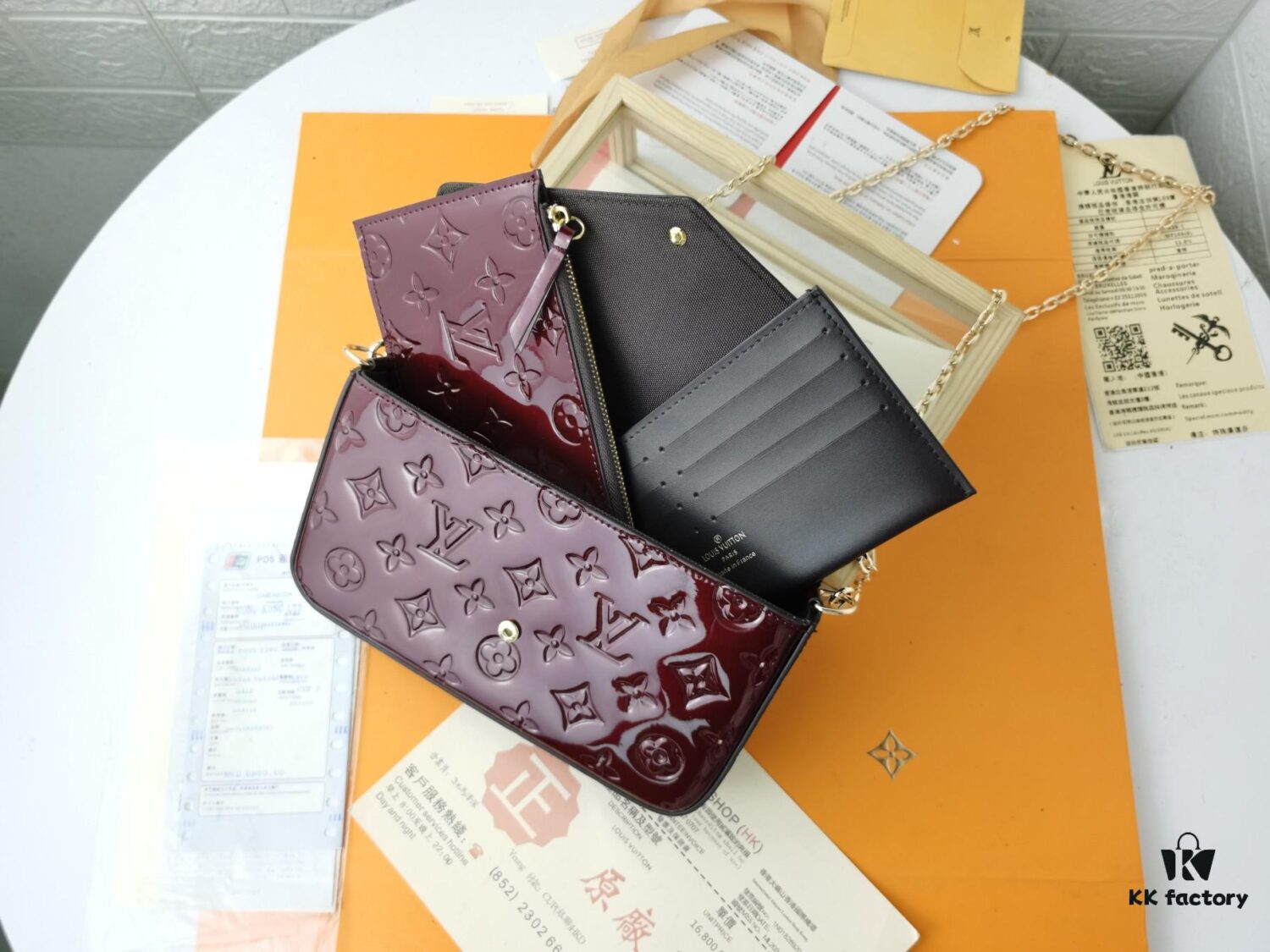6930236912f62673a6fada7e Replica High-Quality Louis Vuitton Felicie Handbag with Full Steel Hardware and Embossed Patent Leather