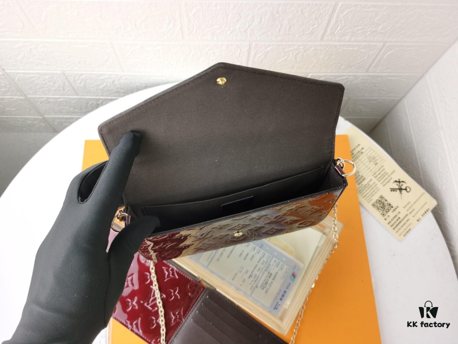 6930236f12f62673a6fada81 Replica High-Quality Louis Vuitton Felicie Handbag with Full Steel Hardware and Embossed Patent Leather