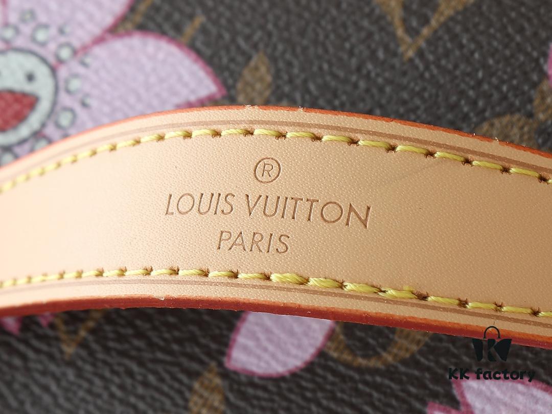 693023e712f62673a6fadae6 Upgraded Original M14181 M44495 Nice Mini Cosmetic Case Made of Monogram Coated Canvas with Rounded Silhouette and Cherry Blossom Pattern from the Louis Vuitton x Takashi Murakami Reimagined Collection, Featuring Cowhide Leather Handle and Double Zipper Closure