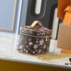 693023ec12f62673a6fadae9 Upgraded Original M14181 M44495 Nice Mini Cosmetic Case Made of Monogram Coated Canvas with Rounded Silhouette and Cherry Blossom Pattern from the Louis Vuitton x Takashi Murakami Reimagined Collection, Featuring Cowhide Leather Handle and Double Zipper Closure