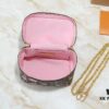 693023f012f62673a6fadaed Upgraded Original M14181 M44495 Nice Mini Cosmetic Case Made of Monogram Coated Canvas with Rounded Silhouette and Cherry Blossom Pattern from the Louis Vuitton x Takashi Murakami Reimagined Collection, Featuring Cowhide Leather Handle and Double Zipper Closure