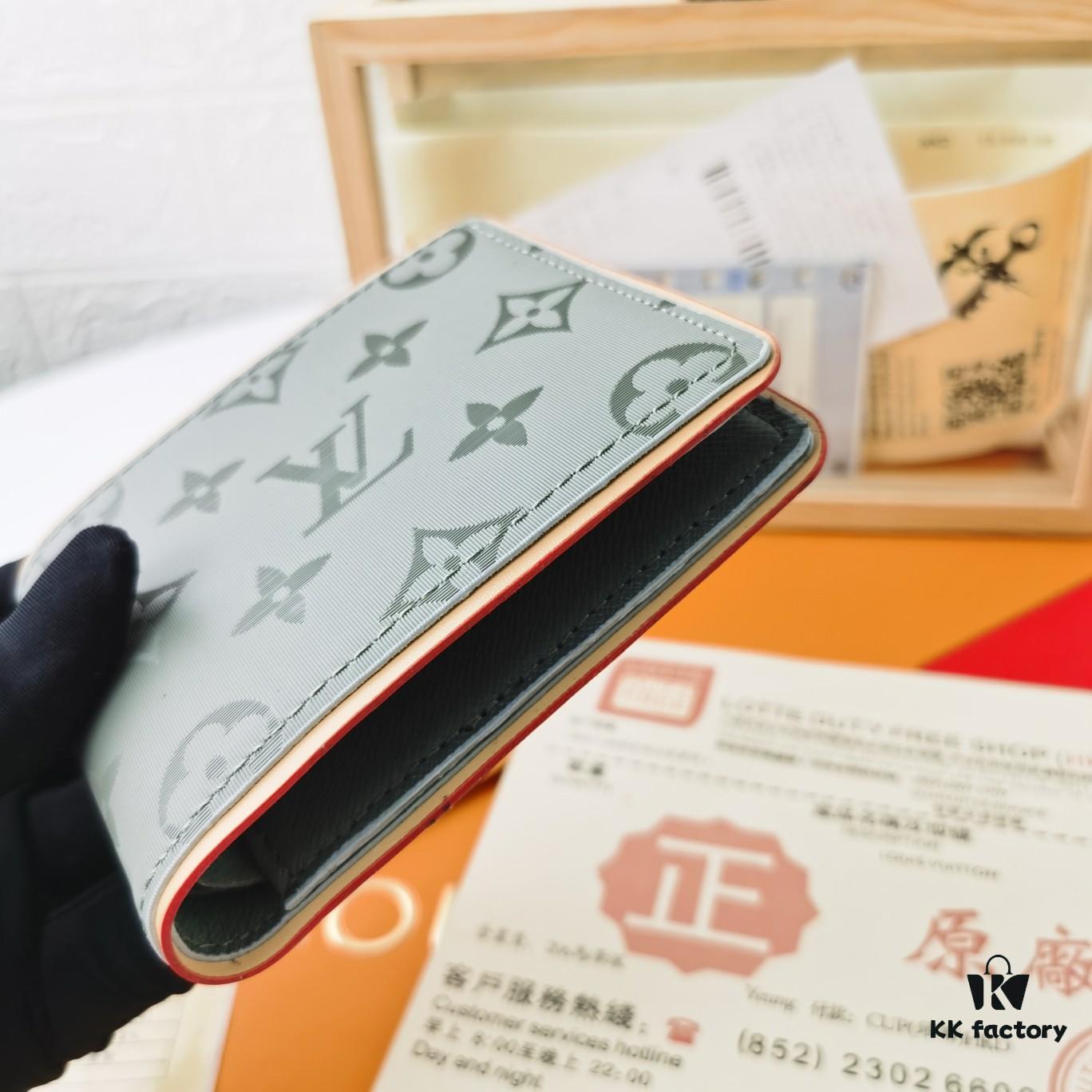 Top Quality Original 💎 [Real Photo, Own Background] M63297 Gray Monogram Titanium Multiple Wallet