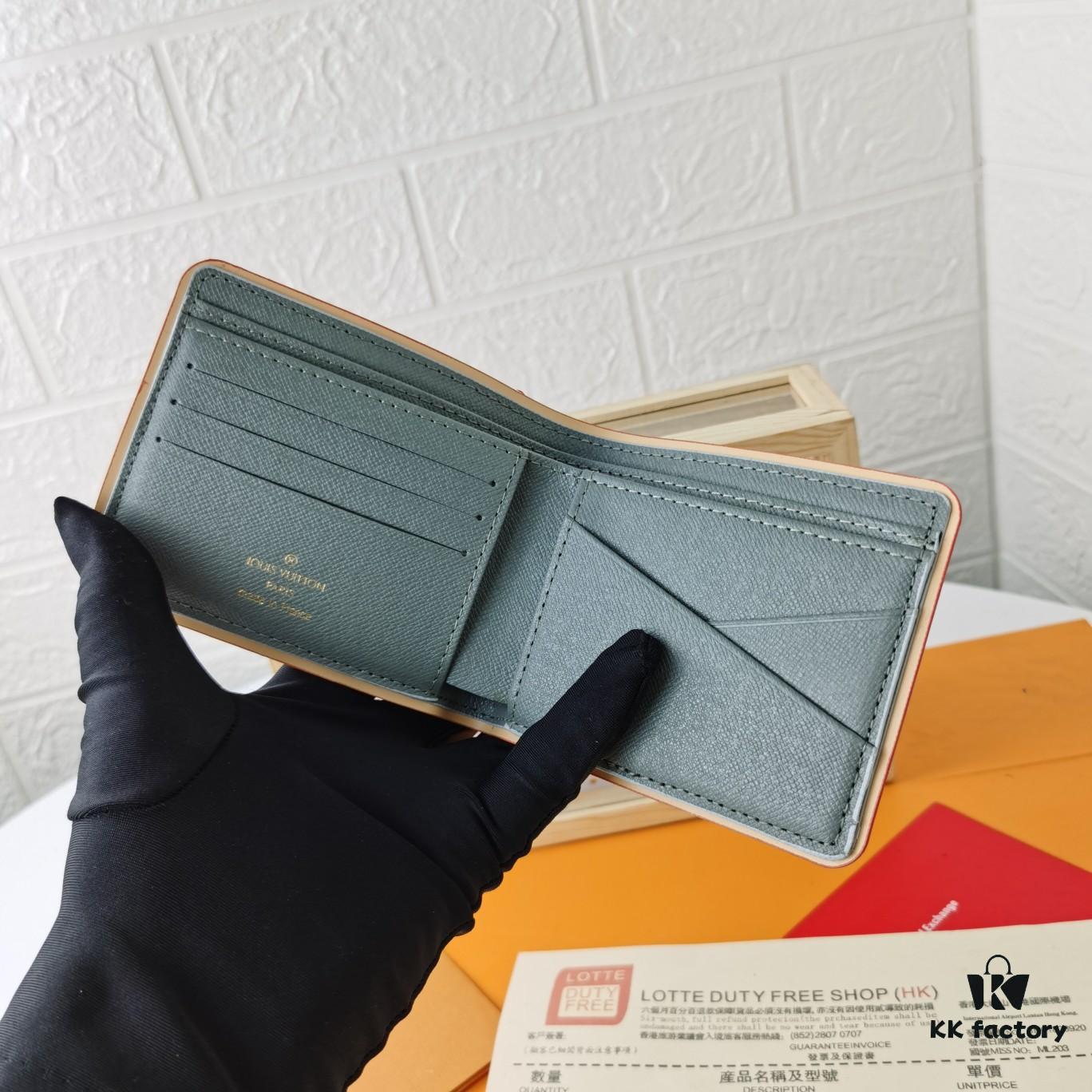 Top Quality Original 💎 [Real Photo, Own Background] M63297 Gray Monogram Titanium Multiple Wallet