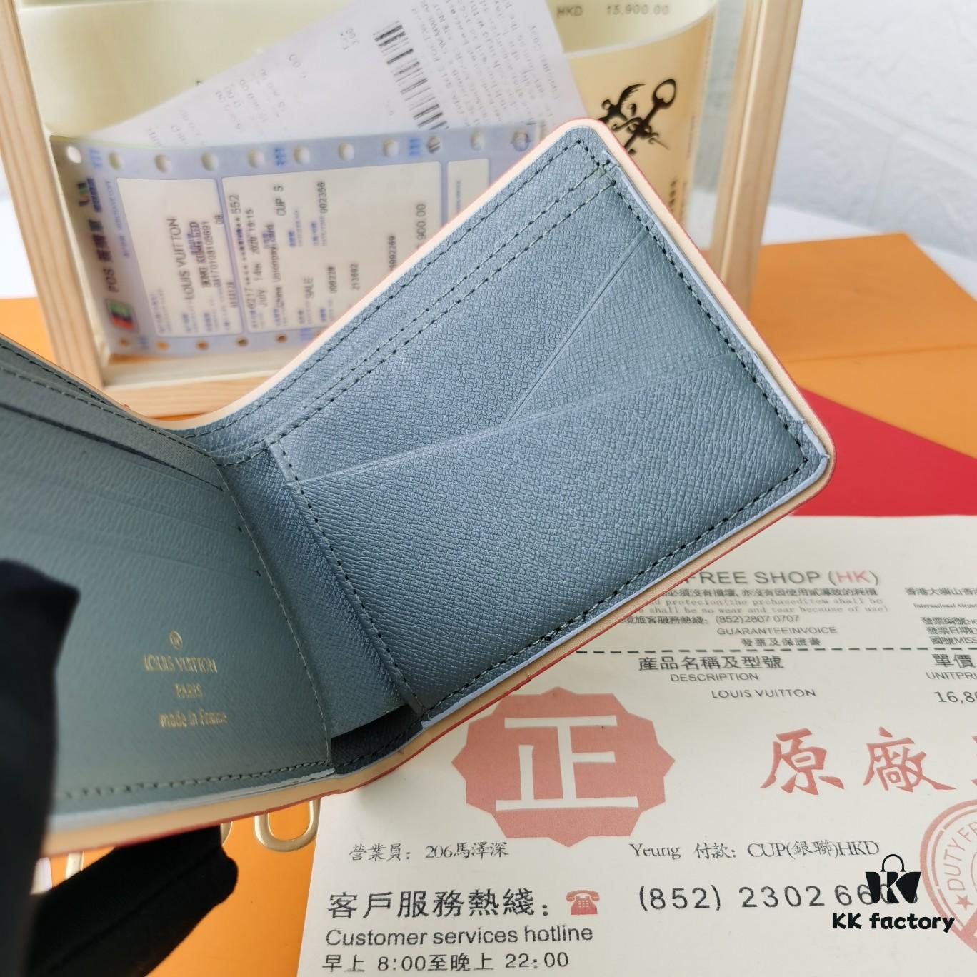 Top Quality Original 💎 [Real Photo, Own Background] M63297 Gray Monogram Titanium Multiple Wallet