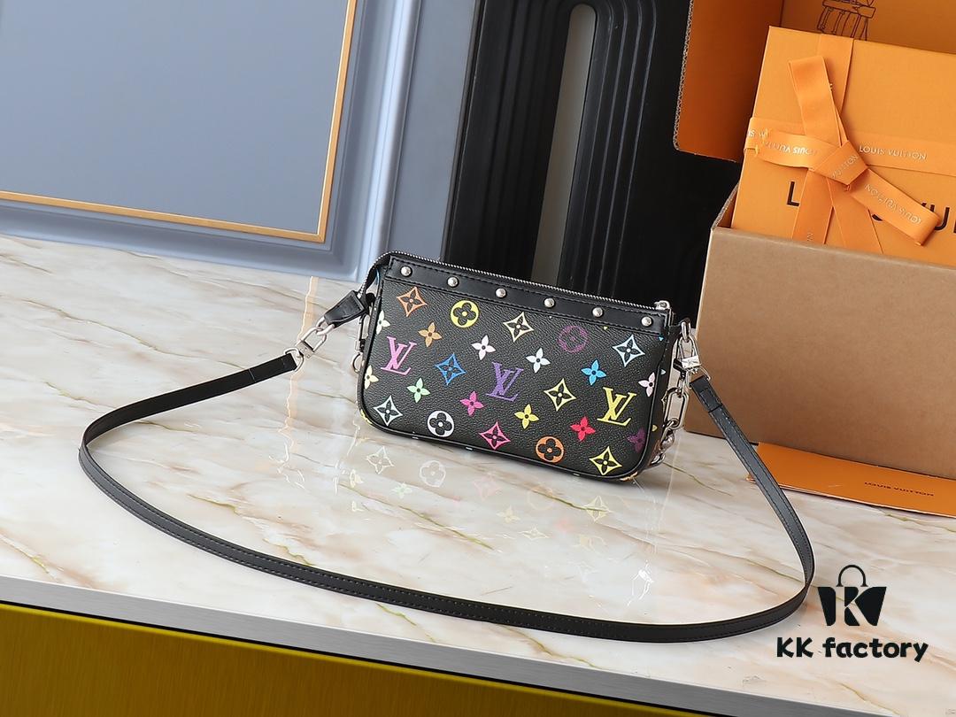 6930260112f62673a6fadcf8 Upgraded Original M13663 M13404 M13440 M92649 Pochette Accessoires Bag in Coated Canvas with Vibrant Monogram Pattern