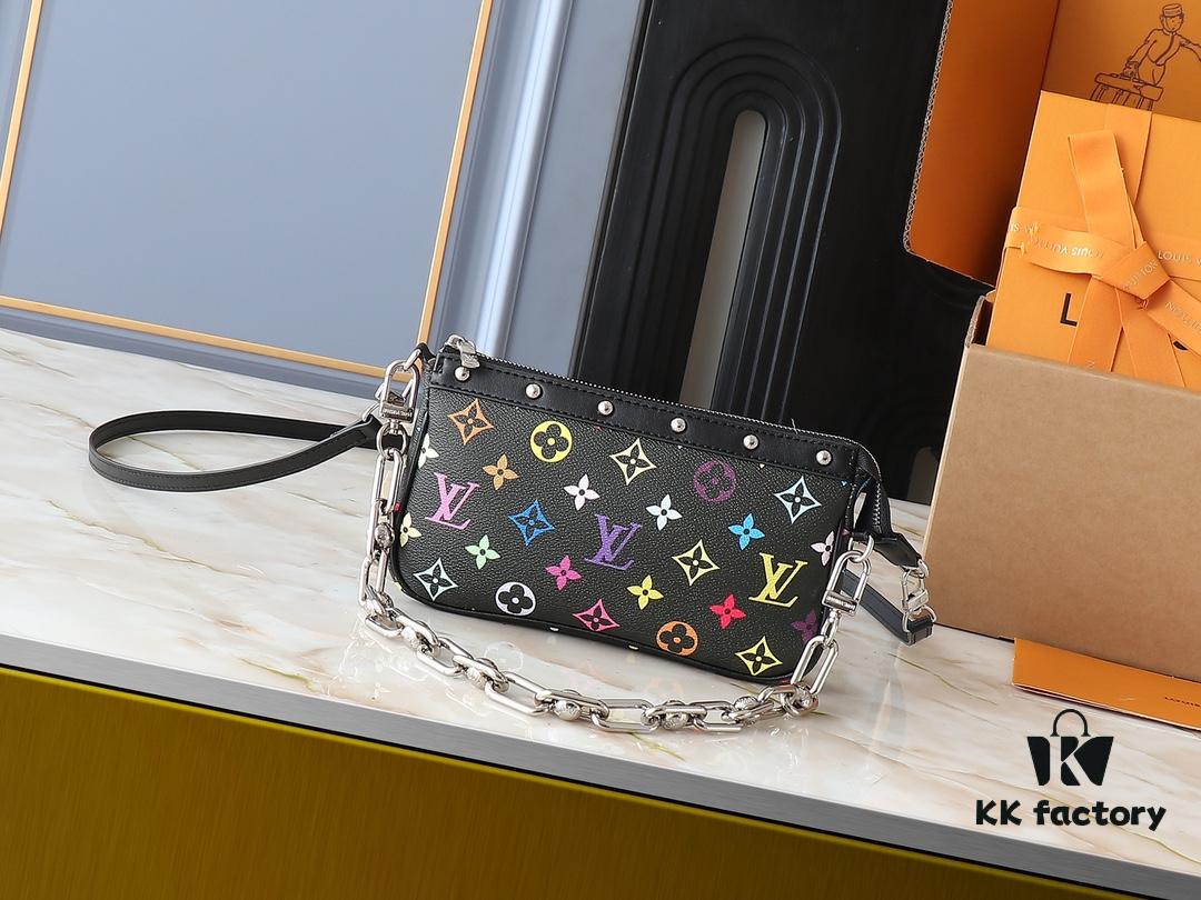 6930260212f62673a6fadcfb Upgraded Original M13663 M13404 M13440 M92649 Pochette Accessoires Bag in Coated Canvas with Vibrant Monogram Pattern