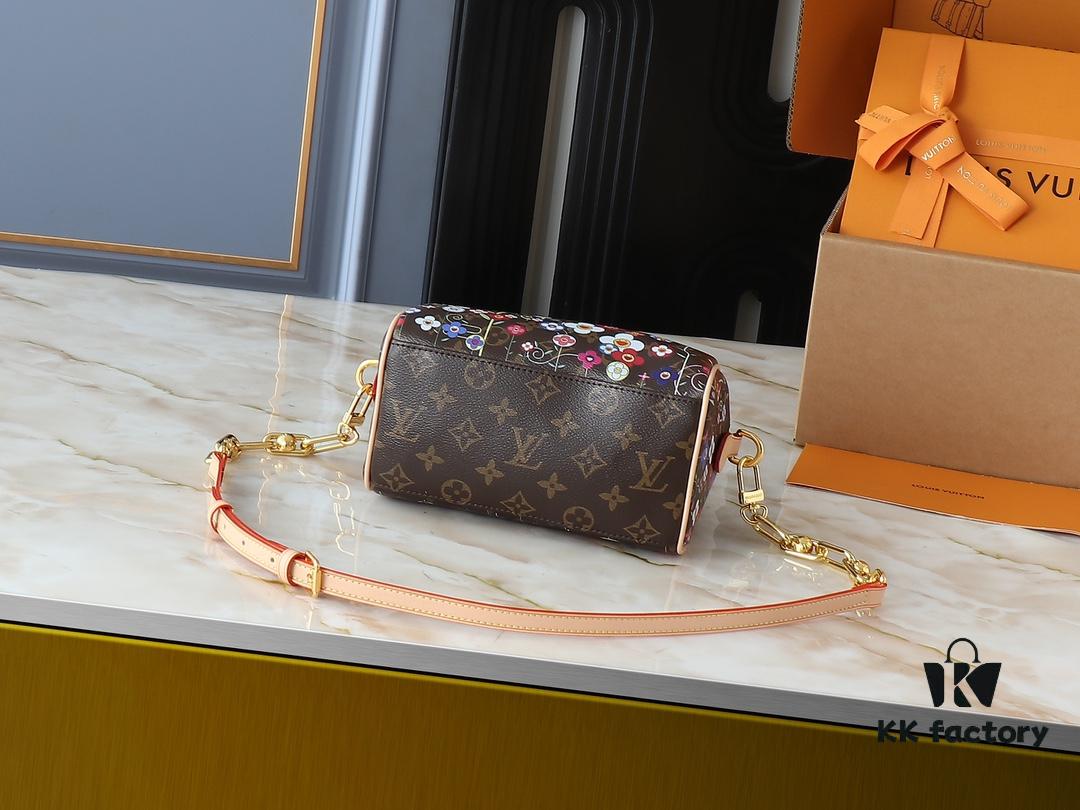 6930262612f62673a6fadd21 Upgraded Original 🔥Authentic Hardware and Straps🔥 M14175 M46234 This Speedy Bandoulière 20 Handbag combines Monogram canvas with cowhide leather trims, expressing a fashionable flair through the vibrant elements of the Louis Vuitton x Takashi Murakami Re-Edition collection. The front and back reimagine the Monogram flower pattern based on Murakami's 'Superflat' art concept. A striking padlock adorns the zip closure, while Toron handles and a detachable, adjustable chain strap ensure comfortable carrying. Dimensions: 20.5 x 13.5 x 12.0 cm (L x H x W)