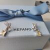 HEFANG Jewelry Gilded Sugar Cube Earrings