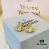 West Queen Heart-Shaped Zircon Stud Earrings - Gold