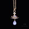 Barocco Layered Chain Necklace with Gold and Purple Beads