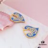 West Grandma Love Gear Enamel Earrings Blue
